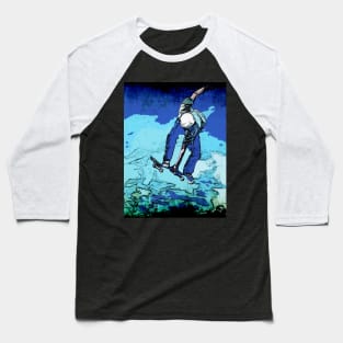 Sky Boarding - Skateboarder Baseball T-Shirt